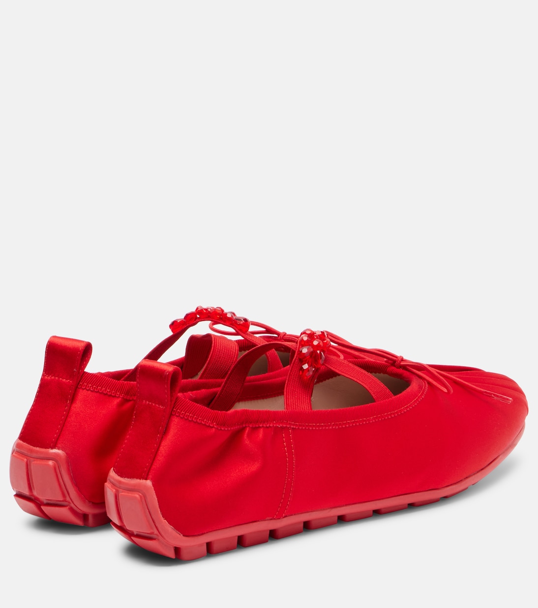 Grip embellished satin ballet flats | Simone Rocha