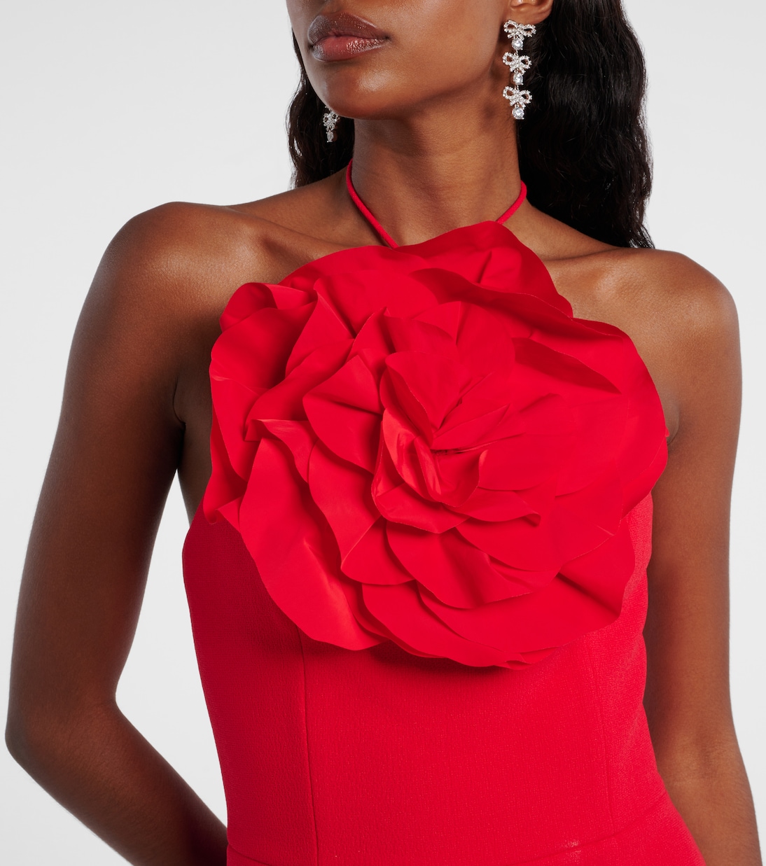 Cameron floral-appliqué crêpe minidress | Rebecca Vallance