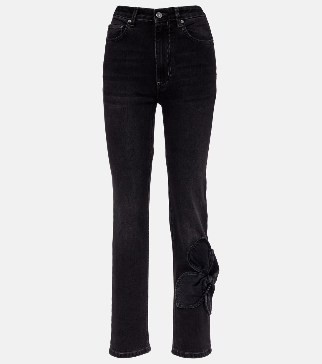 Jeans rectos cropped con lazo | Area