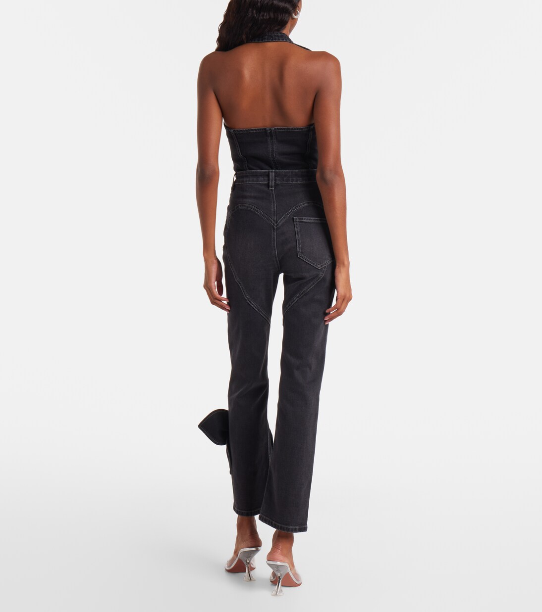 Jeans rectos cropped con lazo | Area