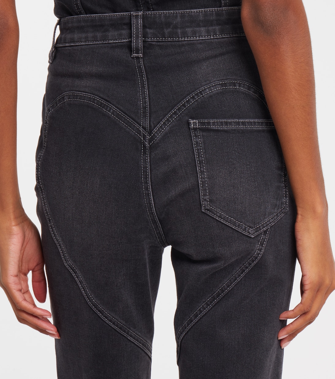 Jeans rectos cropped con lazo | Area