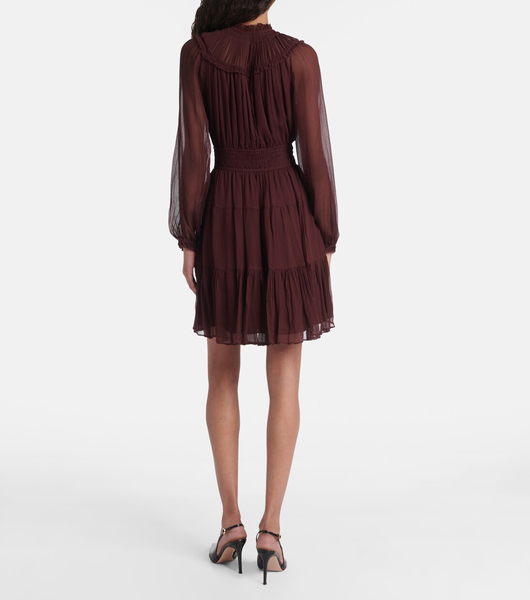 Ava tie-neck silk chiffon minidress  | Ulla Johnson