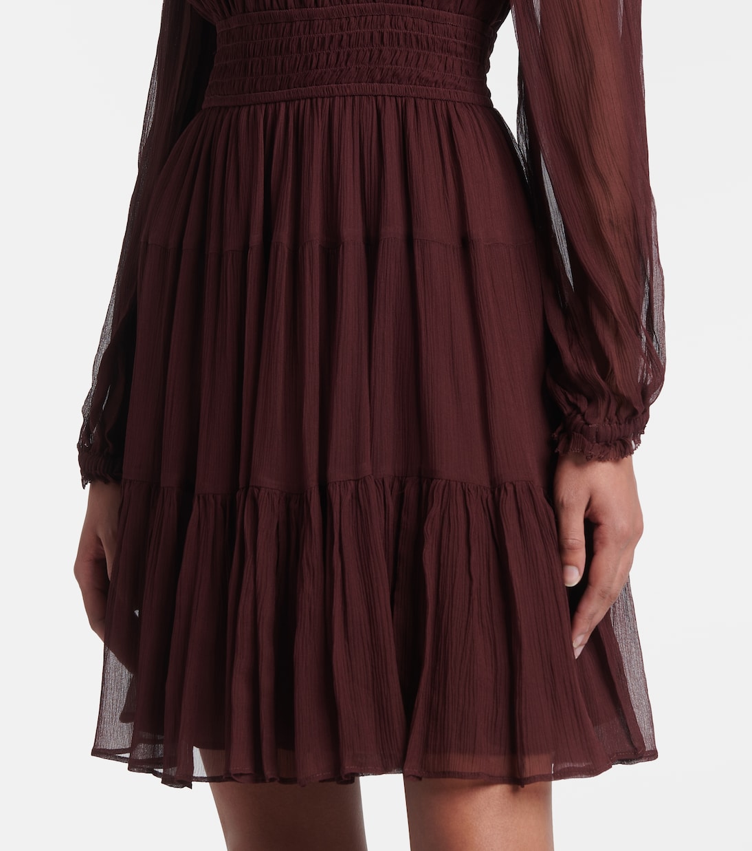 Ava tie-neck silk chiffon minidress  | Ulla Johnson