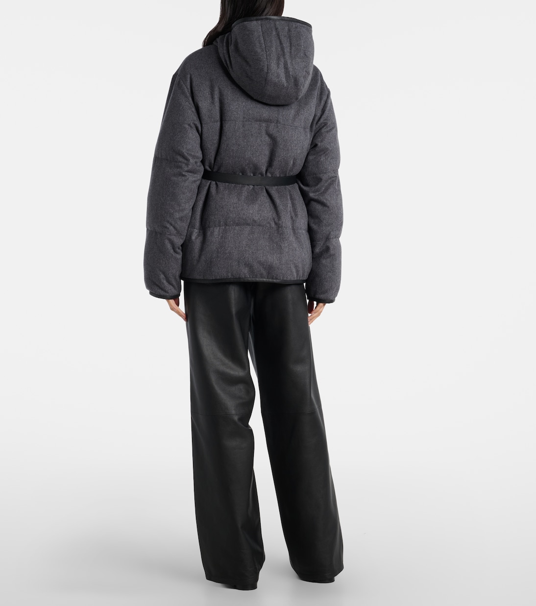 Belted hooded padded cashmere jacket | Tod's