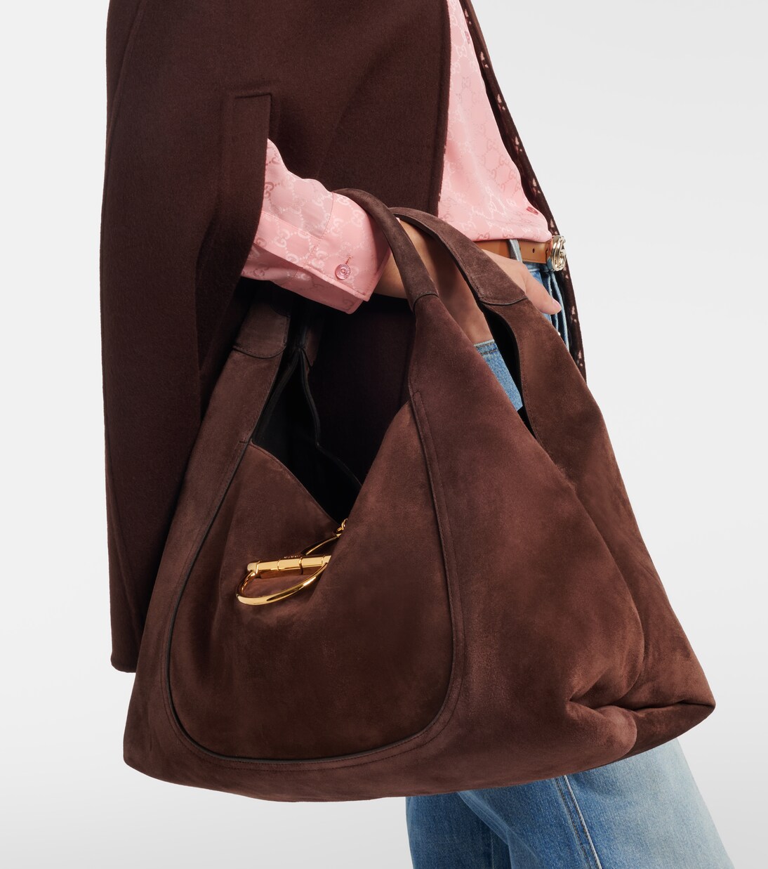 Gucci Softbit Maxi suede shoulder bag | Gucci