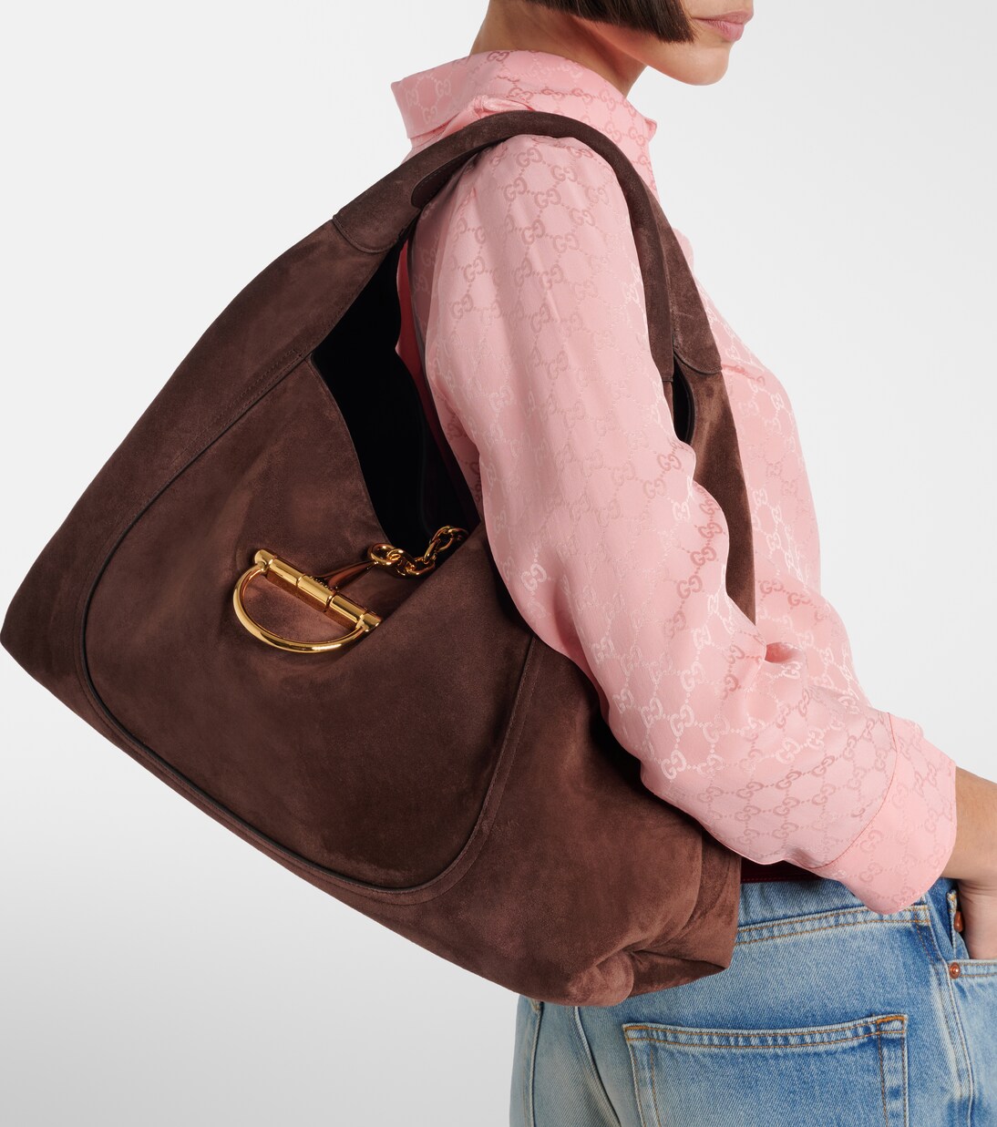 Gucci Softbit Maxi suede shoulder bag | Gucci