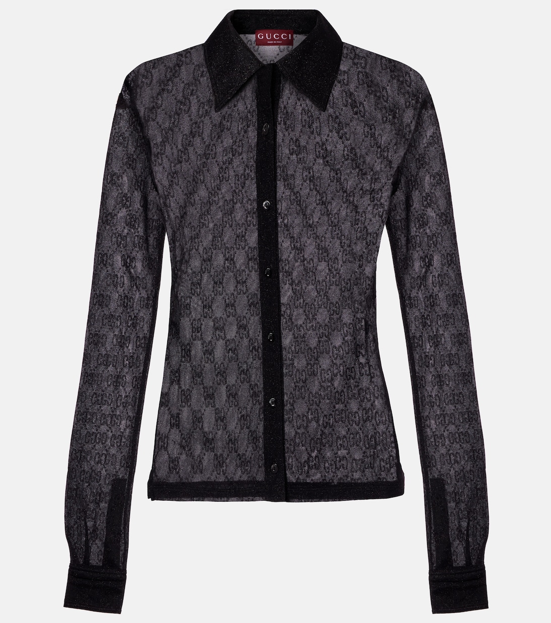 GG sheer lamé shirt | Gucci