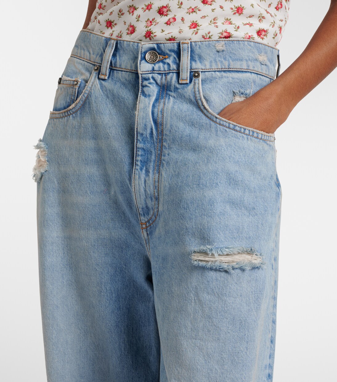 Distressed wide-leg jeans | Dolce&Gabbana