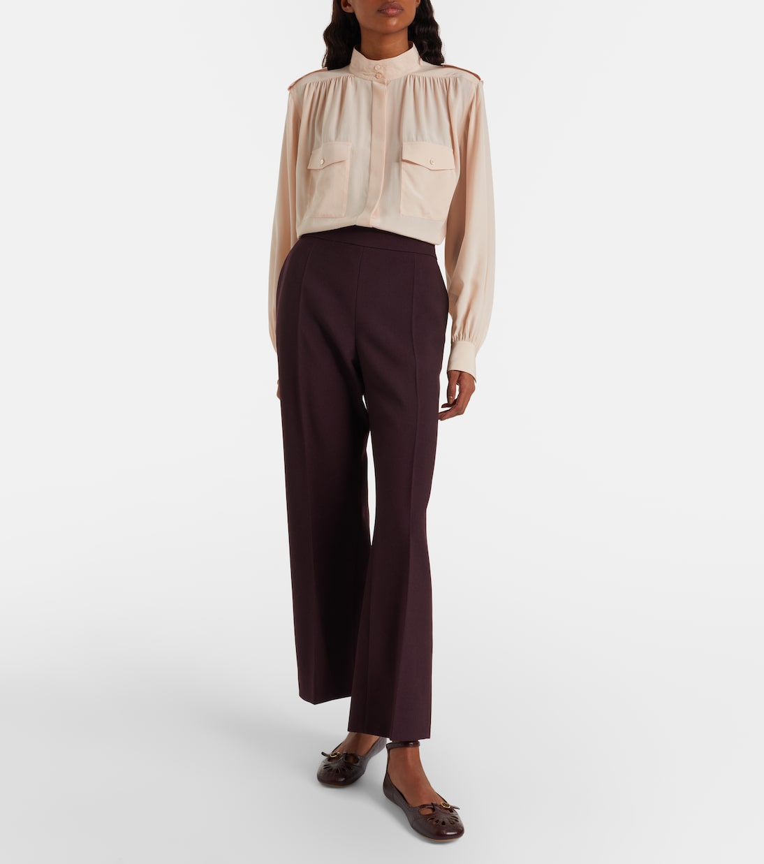 High-rise virgin wool wide-leg pants | Chloé