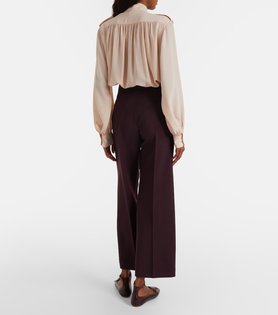 High-rise virgin wool wide-leg pants | Chloé