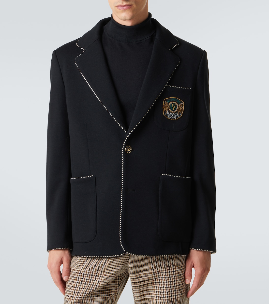 Embroidered virgin wool blazer | Valentino