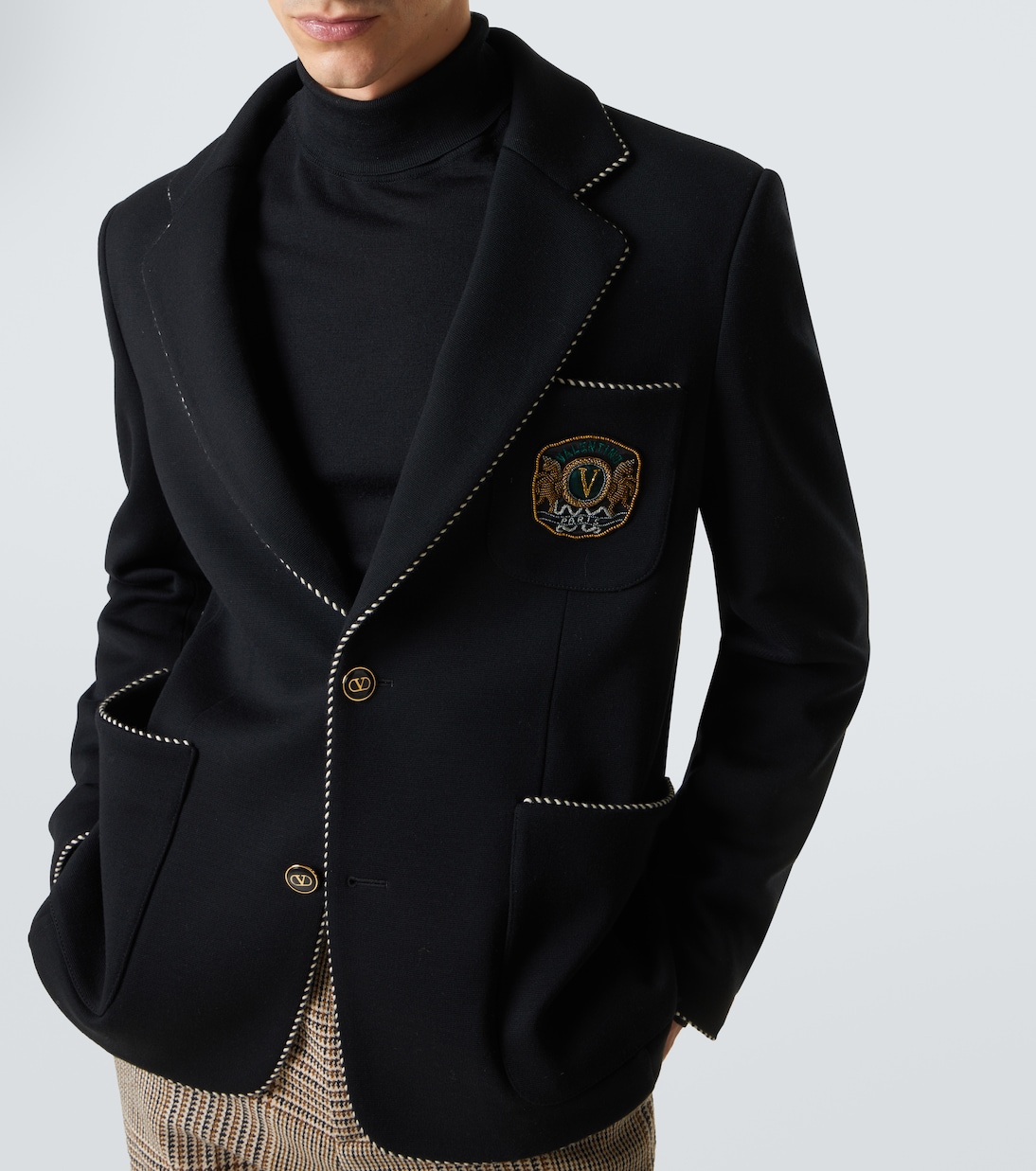 Embroidered virgin wool blazer | Valentino