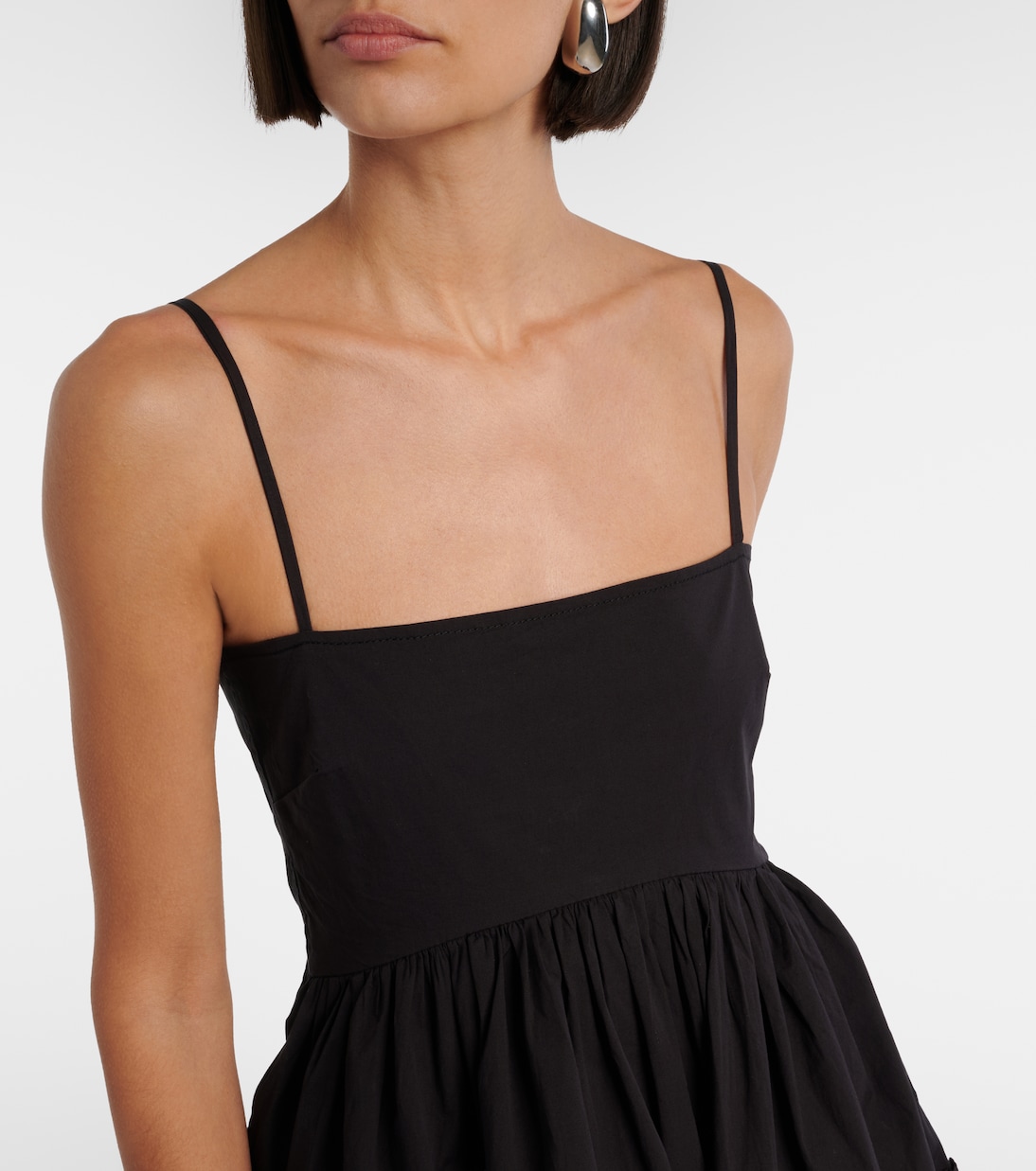 فستان قصير من القطن المخلوط بكشكشة | Ganni