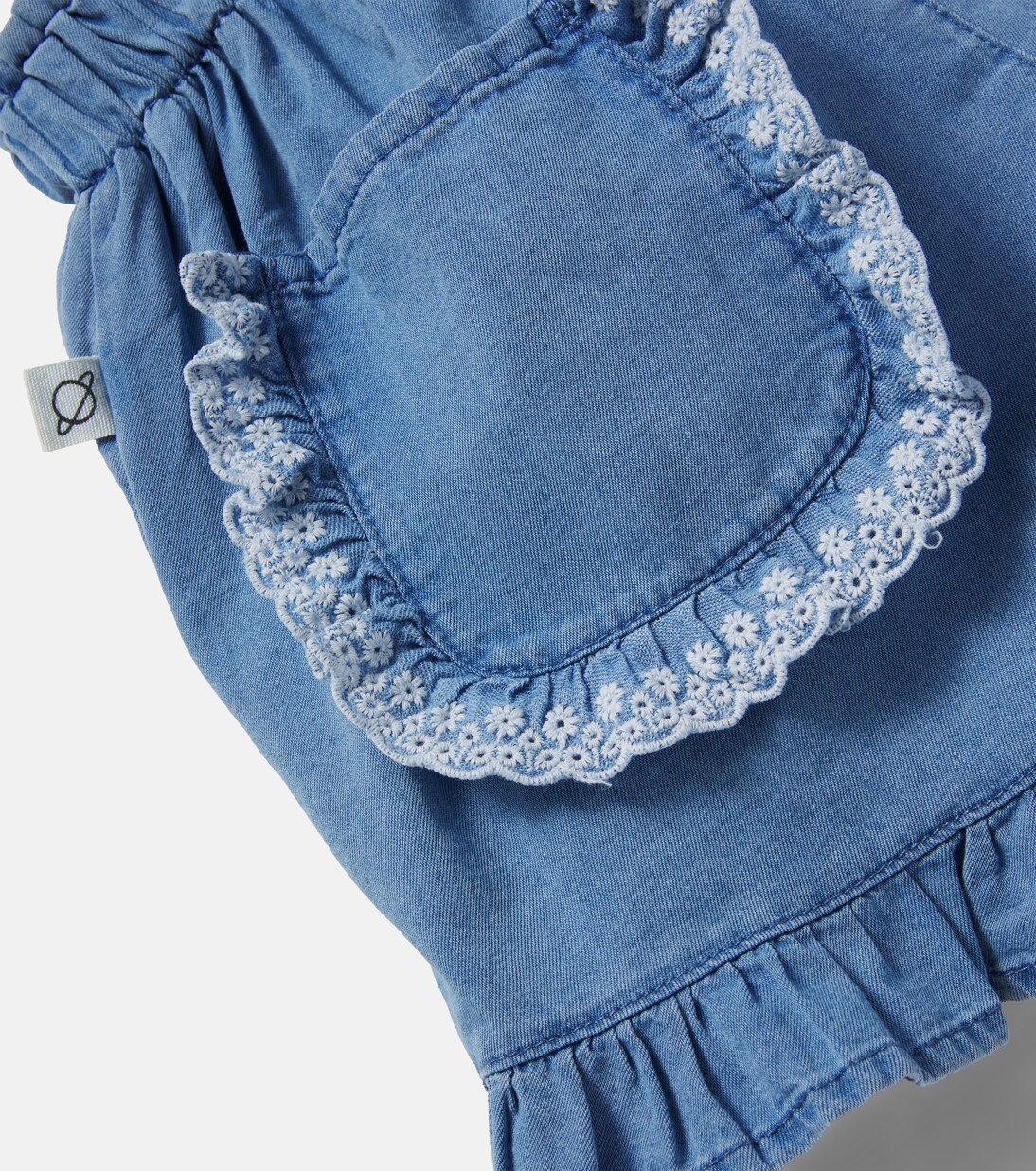 Sienna ruffled cotton chambray shorts | Cozmo
