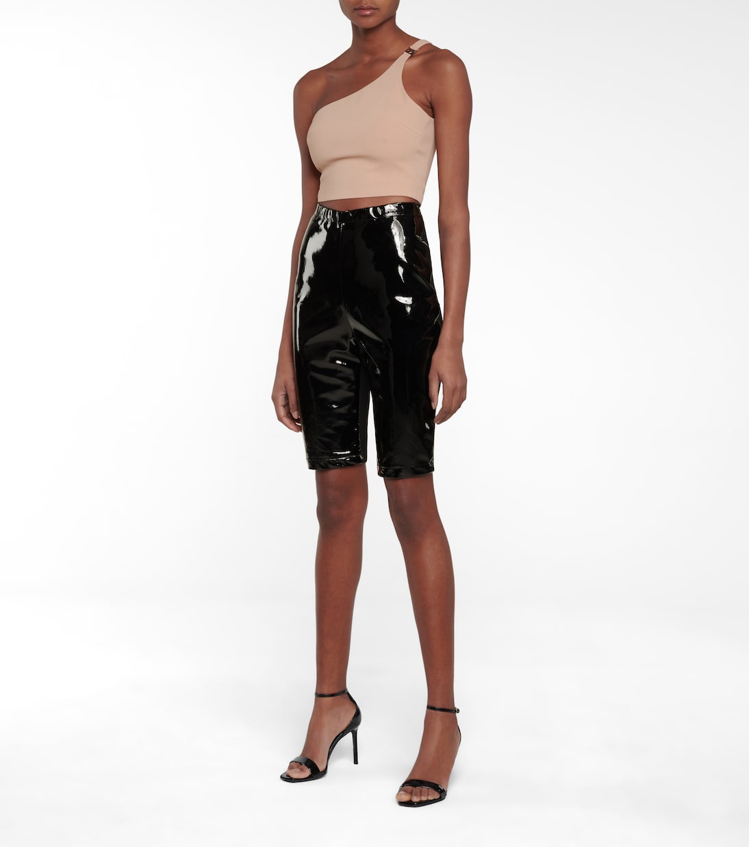 Shorts mit Lackleder | David Koma