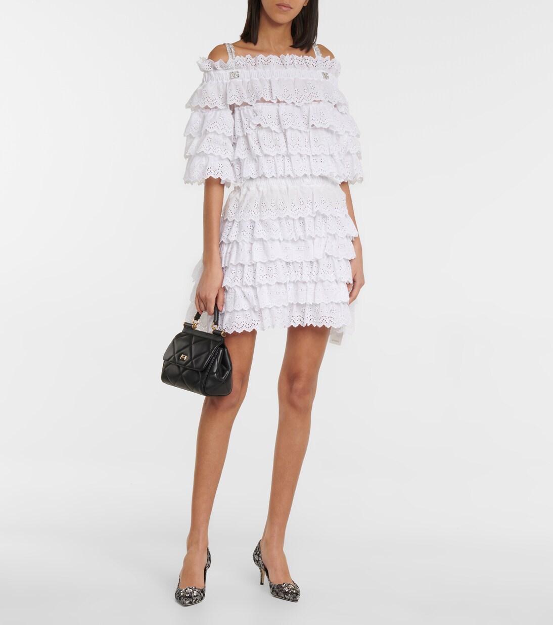 Broderie anglaise cotton minidress | Dolce&Gabbana