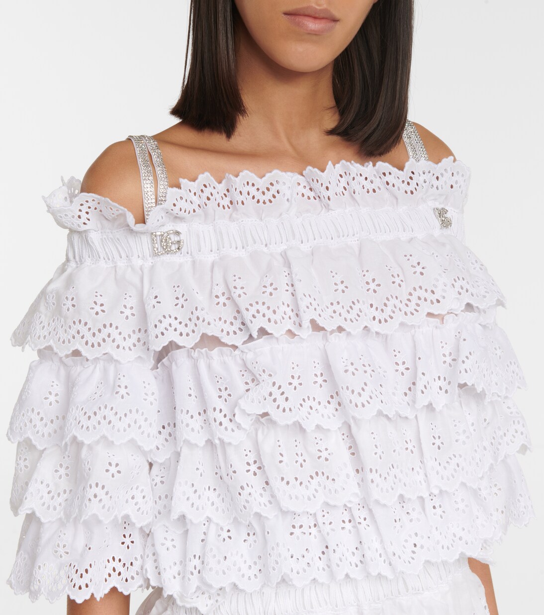 Broderie anglaise cotton minidress | Dolce&Gabbana