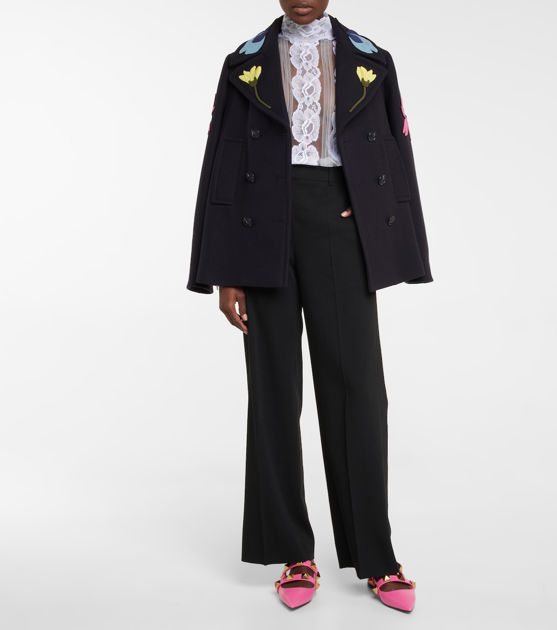 Guipure lace and tulle blouse | Valentino
