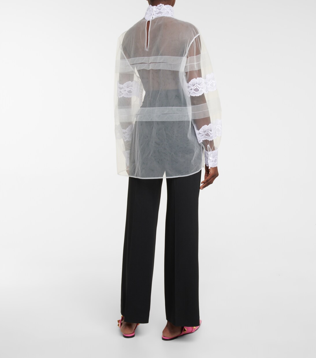 Guipure lace and tulle blouse | Valentino