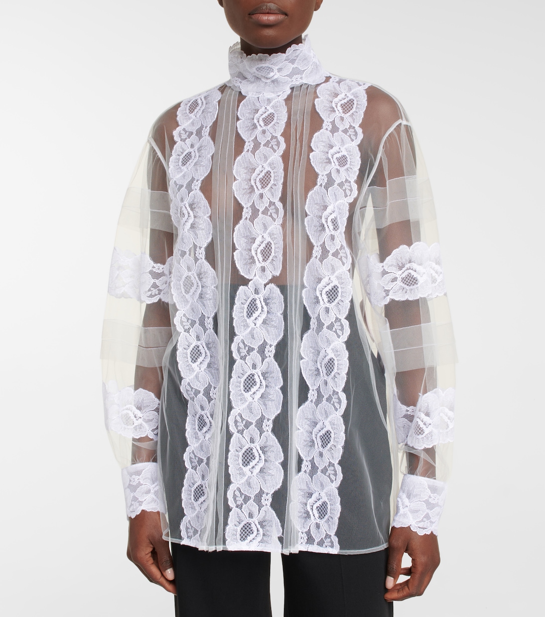 Guipure lace and tulle blouse | Valentino