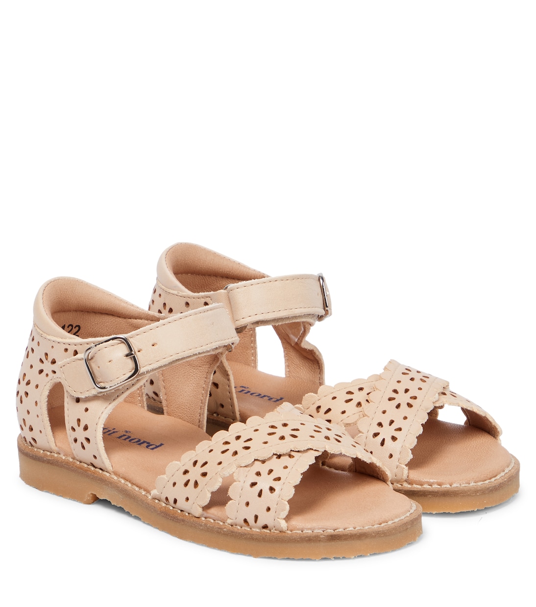 Scalloped leather sandals | Petit Nord