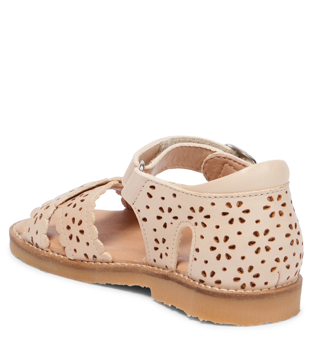 Scalloped leather sandals | Petit Nord