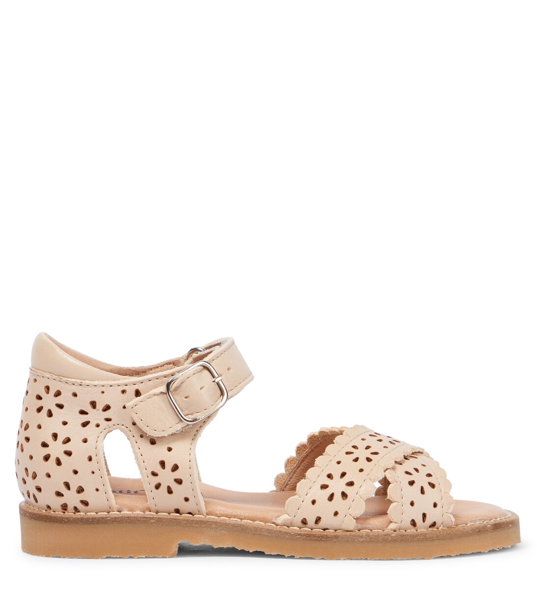 Scalloped leather sandals | Petit Nord