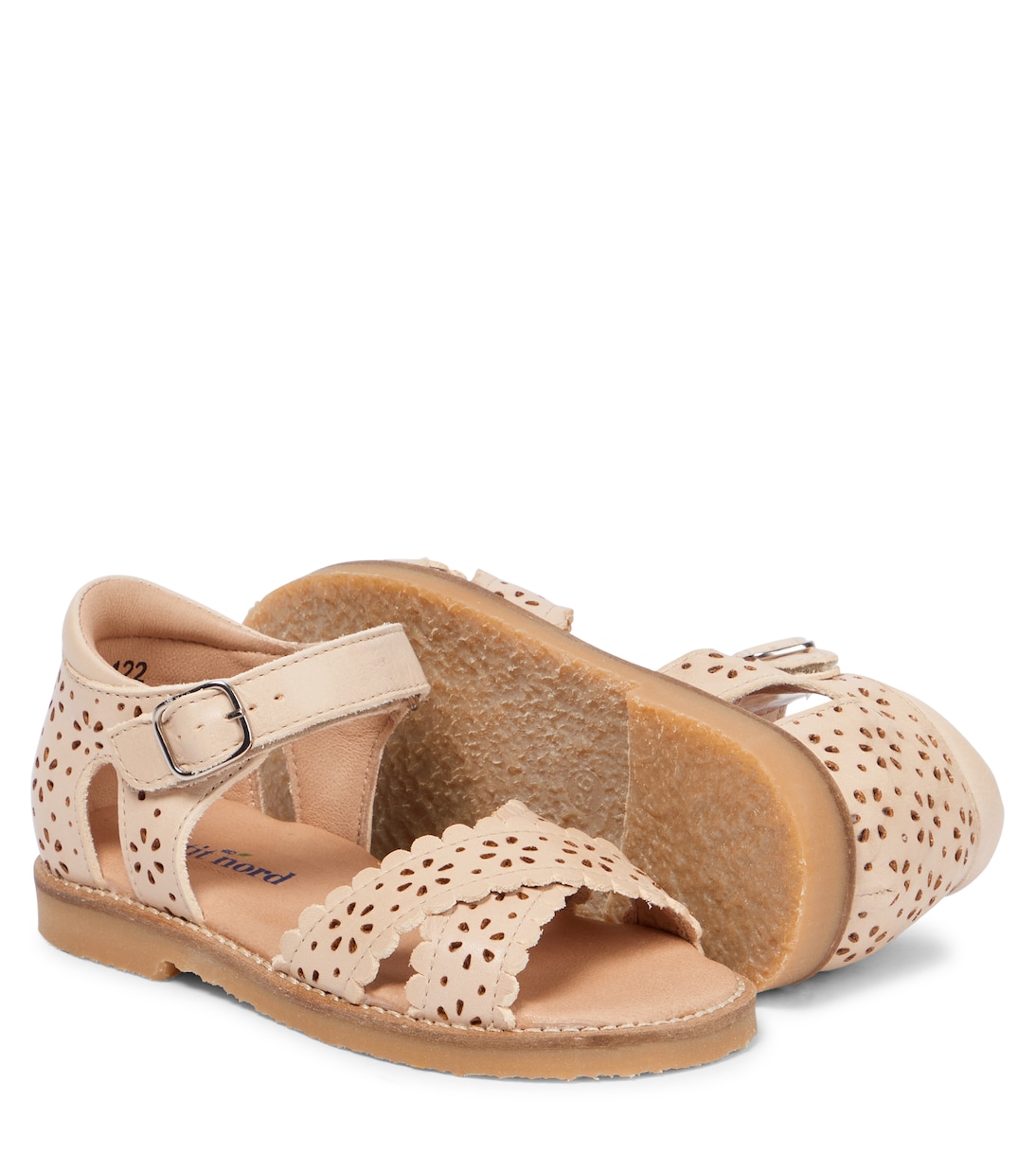 Scalloped leather sandals | Petit Nord