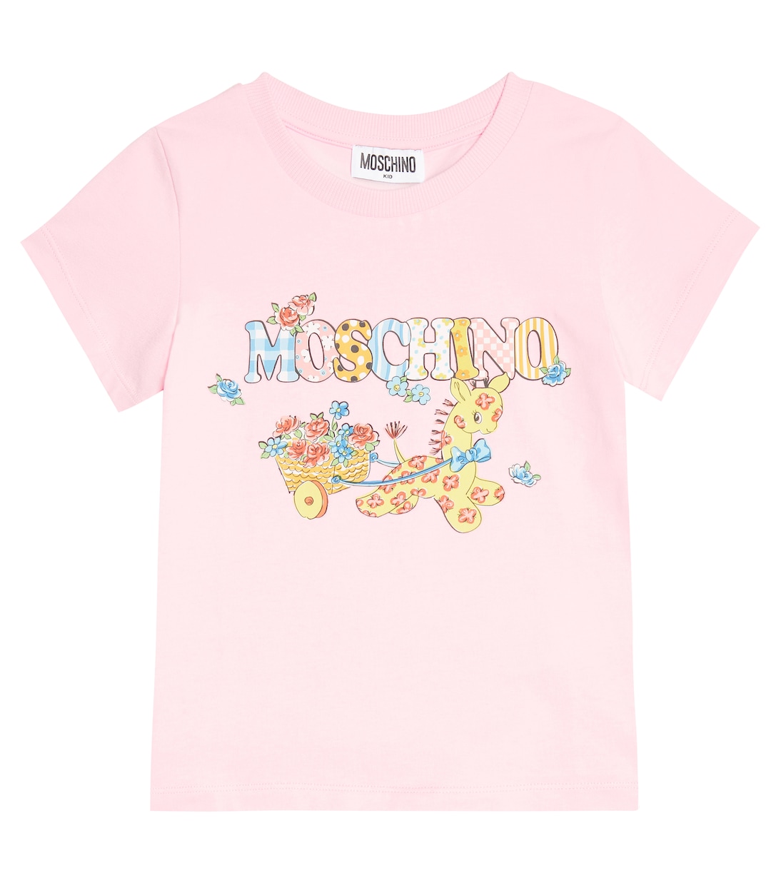 T-shirt in misto cotone con logo | Moschino Kids
