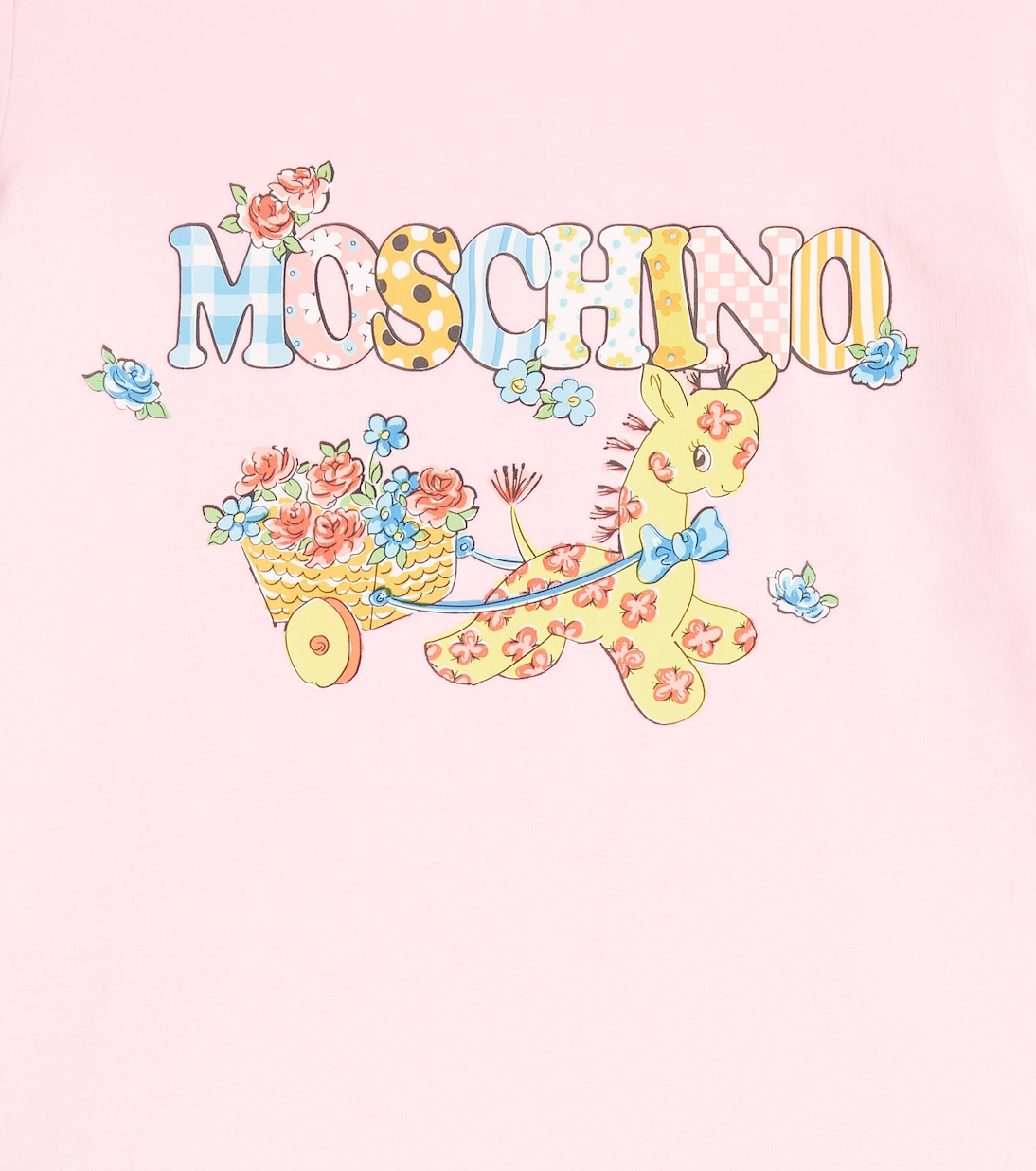 T-shirt in misto cotone con logo | Moschino Kids