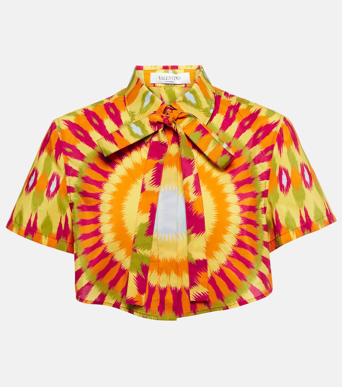 Camicia cropped in seta e cotone con stampa | Valentino