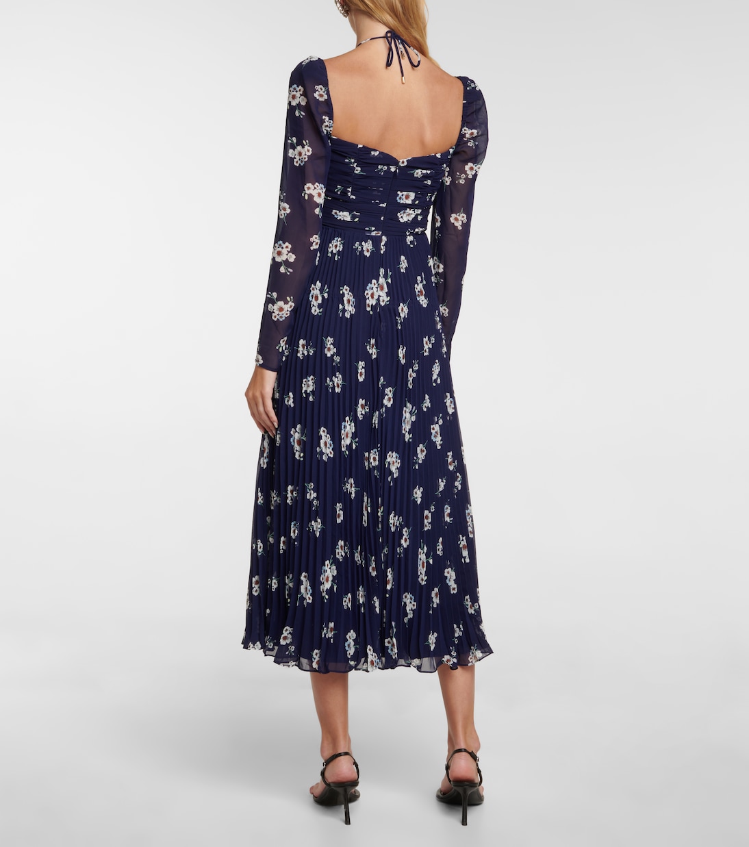 Midikleid aus Chiffon mit Cut-outs | Self-Portrait