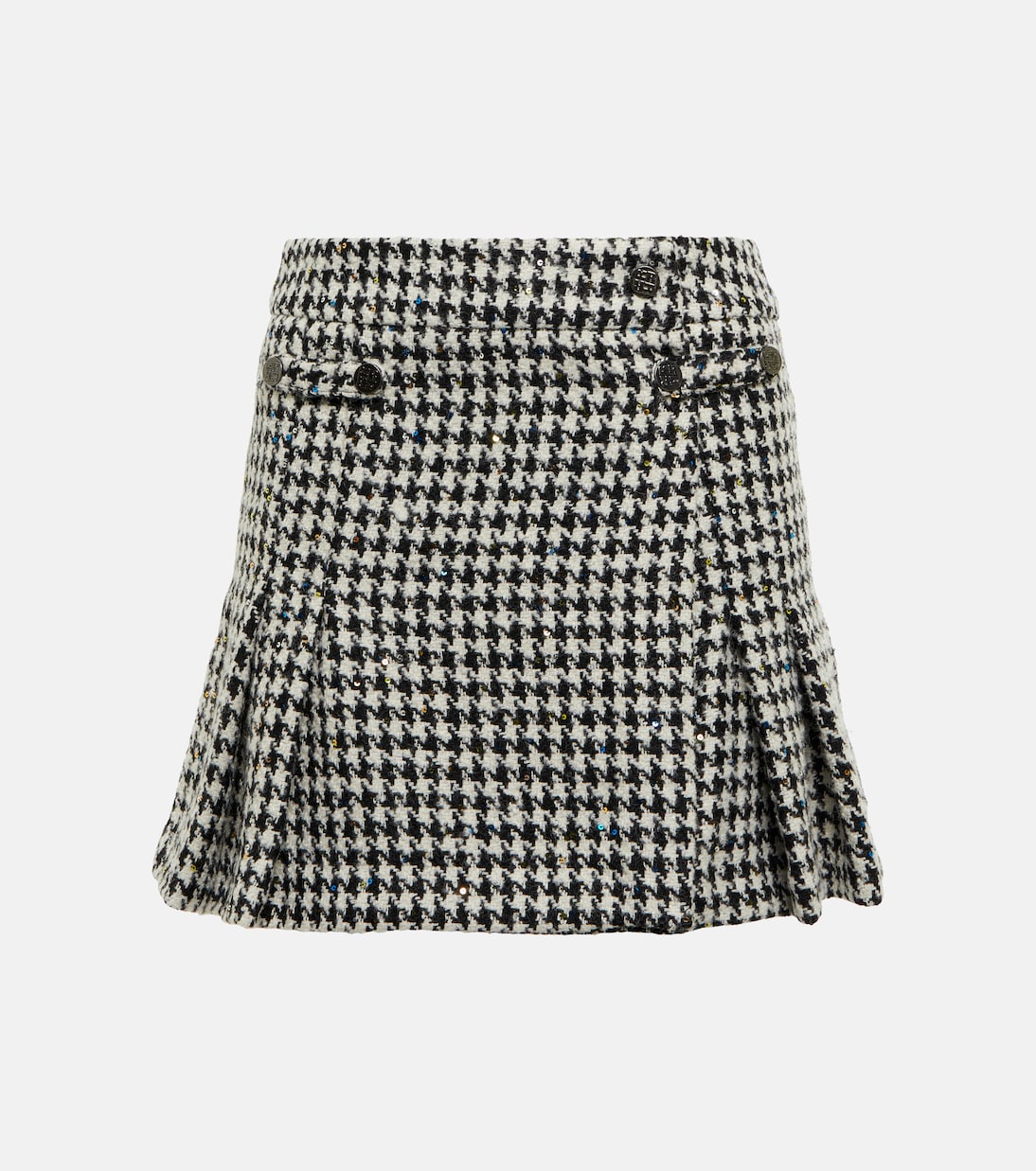 Sequined houndstooth tweed miniskirt | Rotate