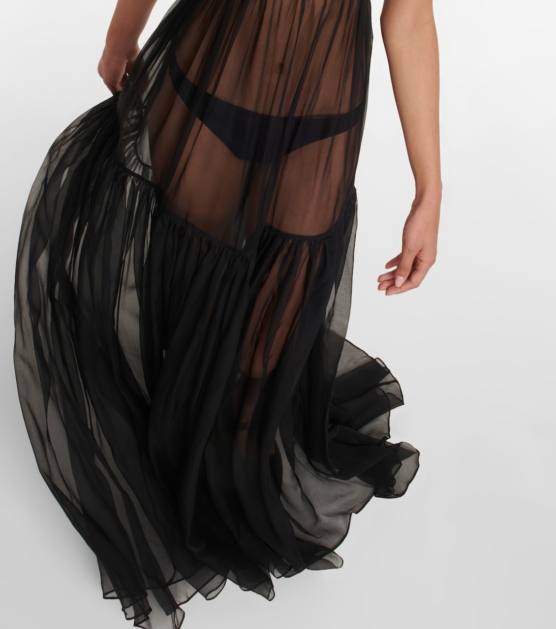 Cutout silk maxi dress | Nensi Dojaka