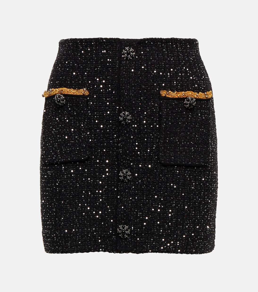 Sequined high-rise bouclé miniskirt | Self-Portrait