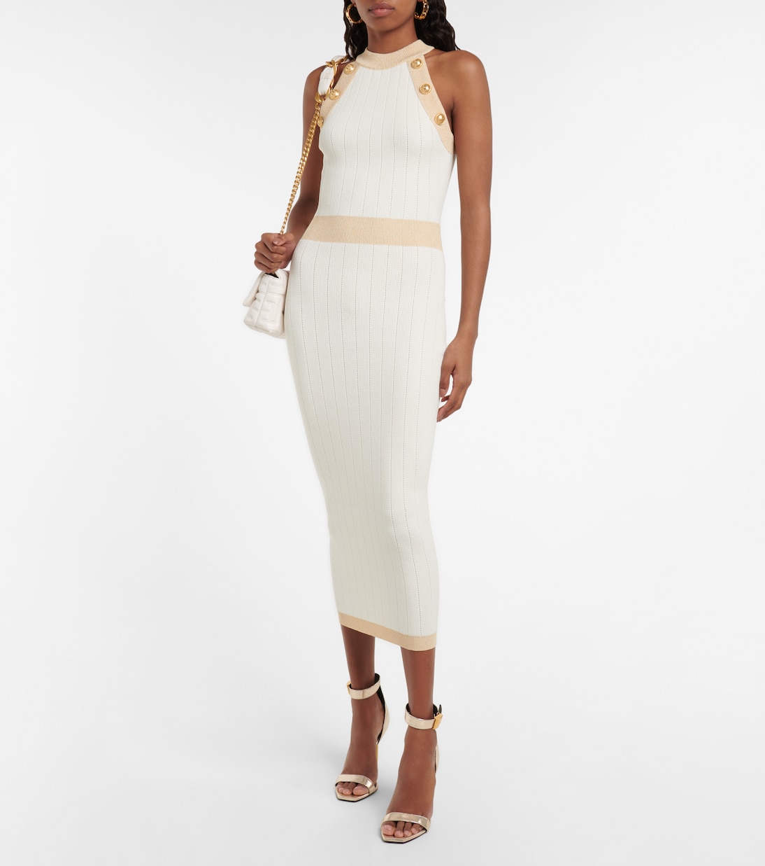 Ribbed-knit midi dress | Balmain