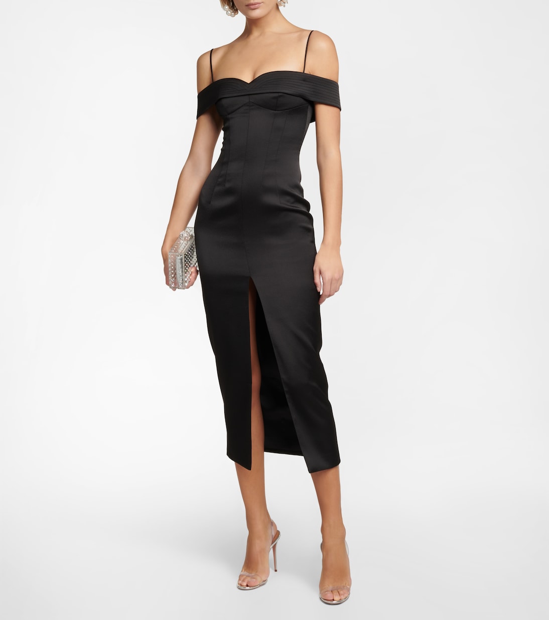 Robe midi en satin | Rasario