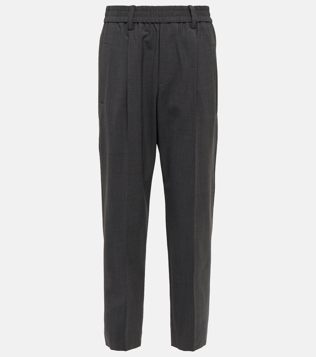 Pantalones tapered en mezcla de lana | Brunello Cucinelli
