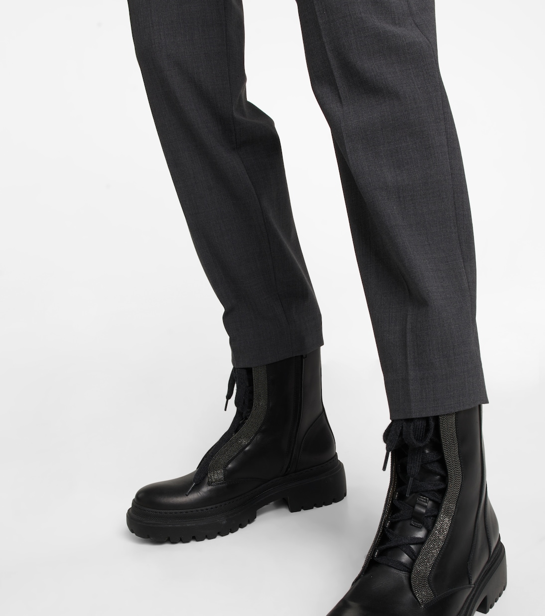 Pantalones tapered en mezcla de lana | Brunello Cucinelli