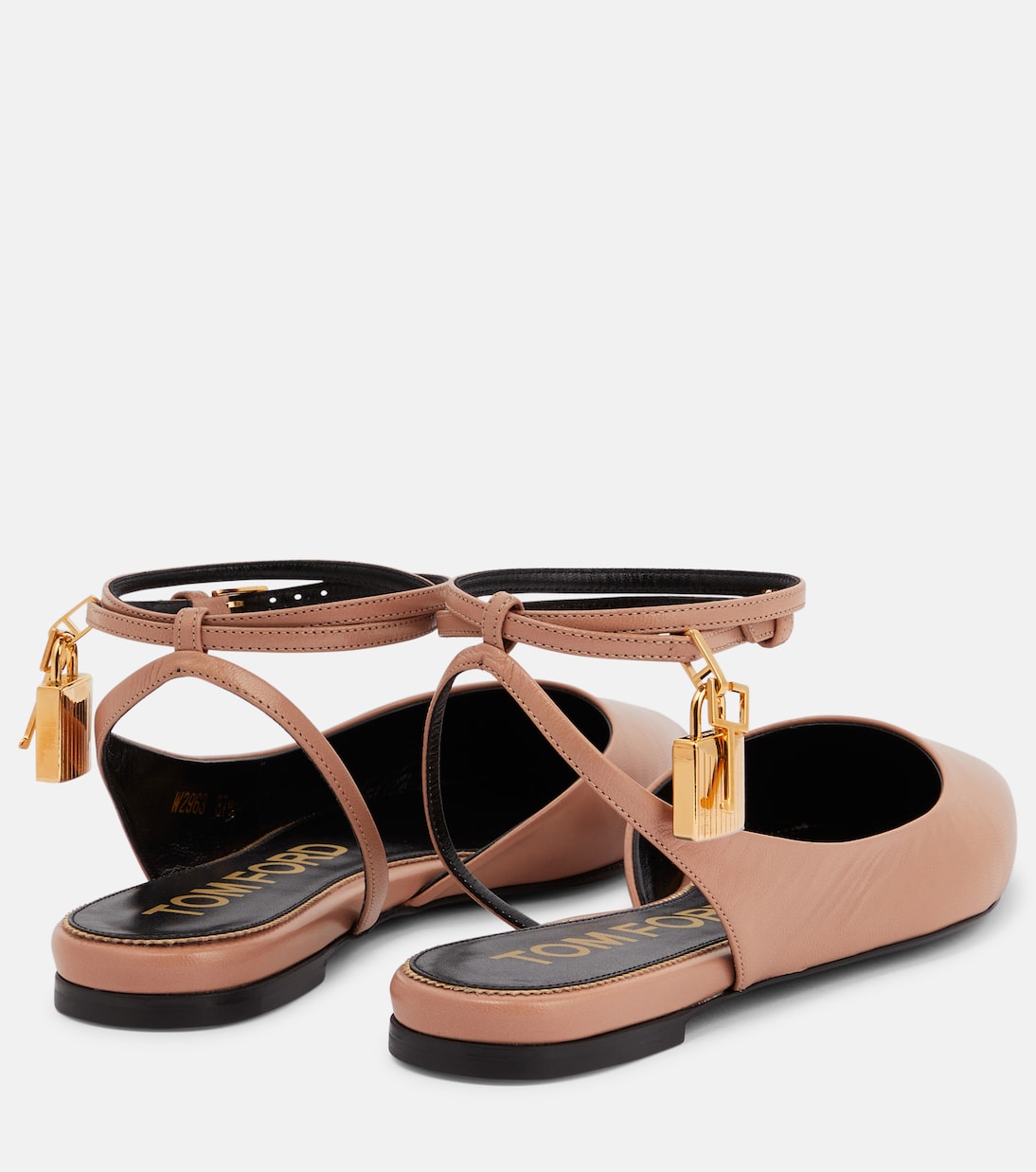 Padlock leather slingback flats | Tom Ford