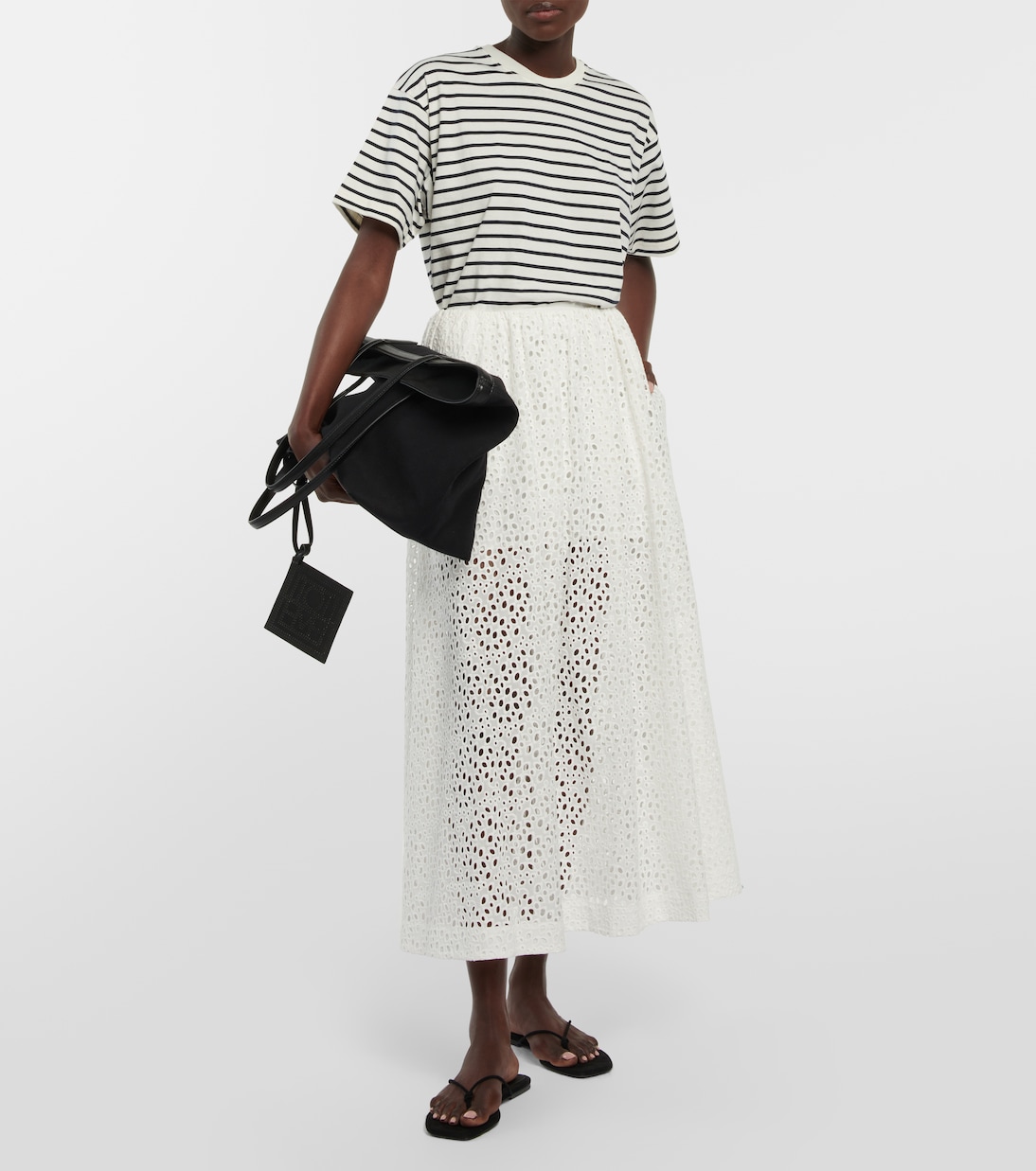 Gonna midi in cotone con occhiello | Toteme