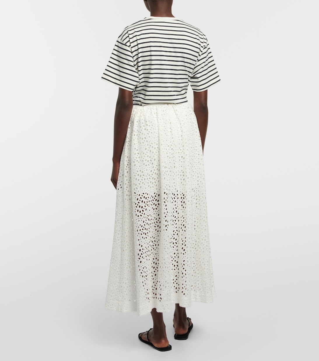 Gonna midi in cotone con occhiello | Toteme