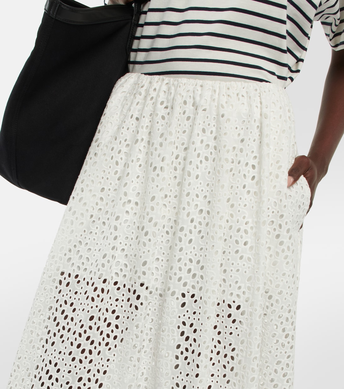 Gonna midi in cotone con occhiello | Toteme