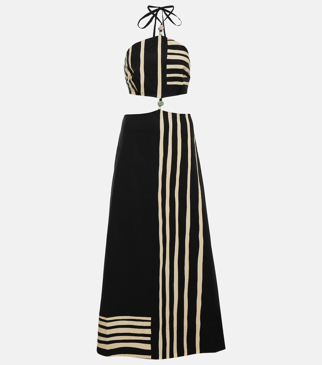 Vestido largo de algodón con abertura | SIR