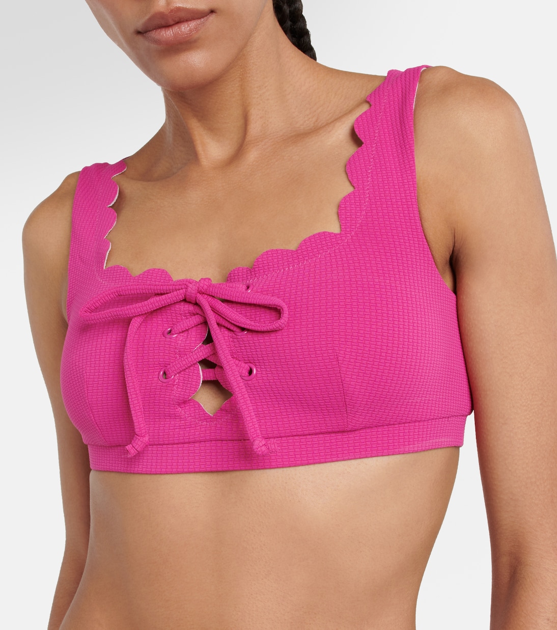 Top bikini con orlo a smerlo | Marysia