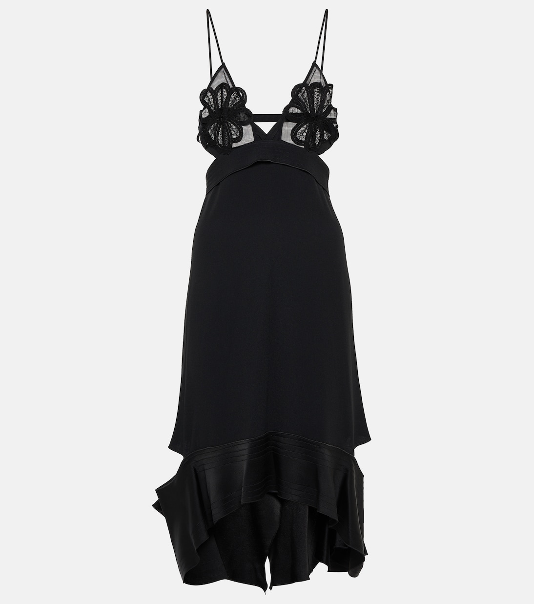 Ruffle-trimmed midi dress | Victoria Beckham