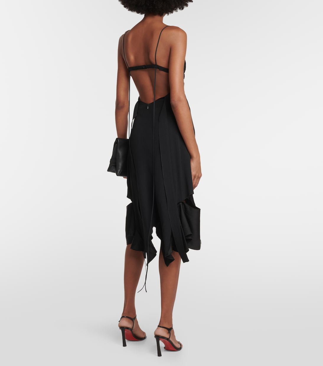 Ruffle-trimmed midi dress | Victoria Beckham
