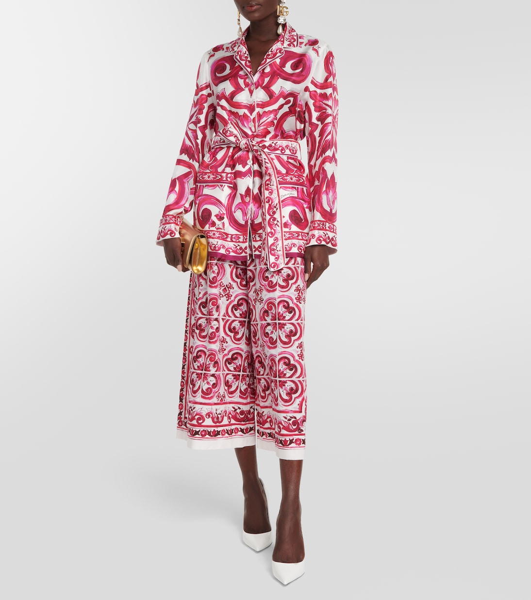 Jupe-culotte imprimée en coton | Dolce&Gabbana