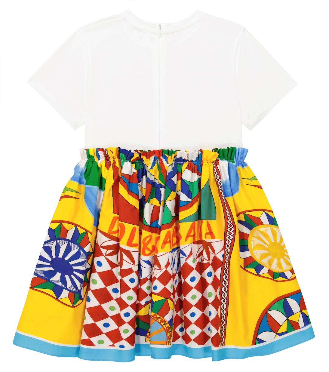 Abito Carretto in popeline e jersey | Dolce&Gabbana Kids