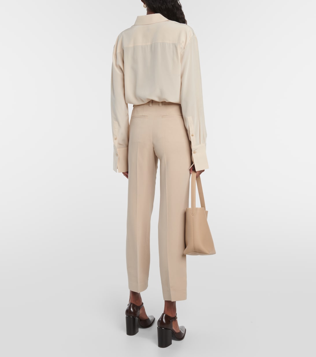 Cropped crêpe straight pants | Joseph
